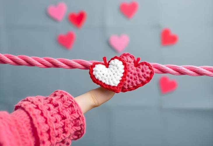 Charming Crochet Hearts Valentines Day Decor on a Rope