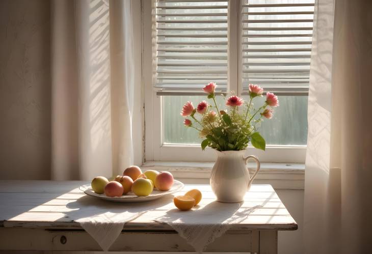 Charming Morning Light on a Rustic Table Still Life