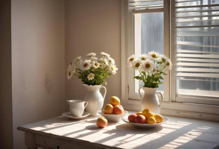 Charming Still Life Morning Light on a Shabby Chic Table