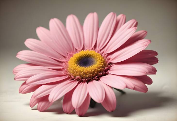 Charming Still Life Pink Daisy in Old Stylized Elegance