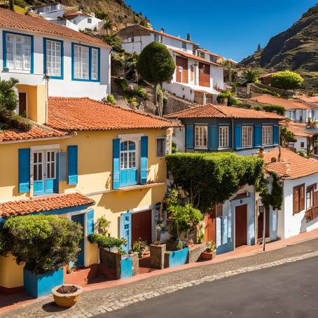 Charming Traditional Houses in Madeira Sunlit Portuguese Architecture