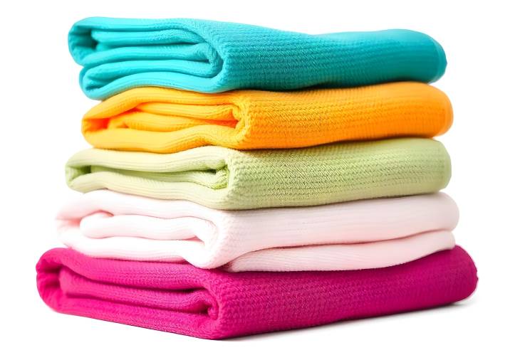 Cheerful Layers A Stack of Colorful Towels