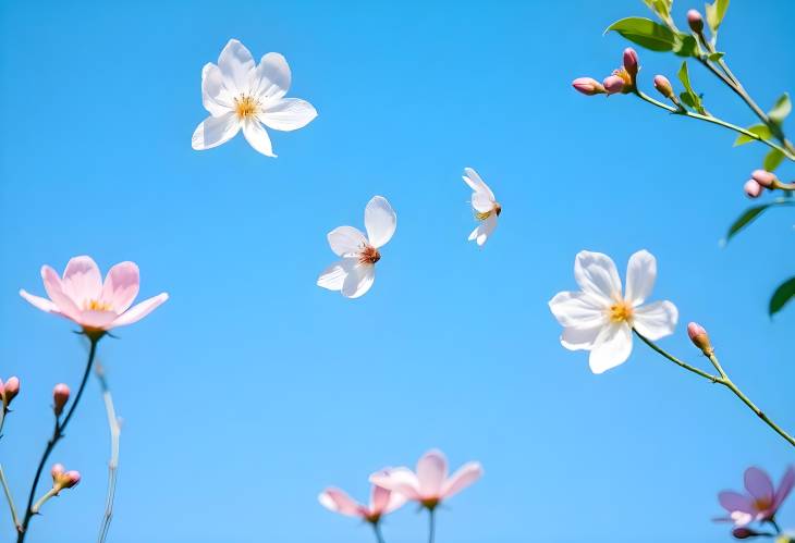 Cheerful Spring Blossoms in the Sky