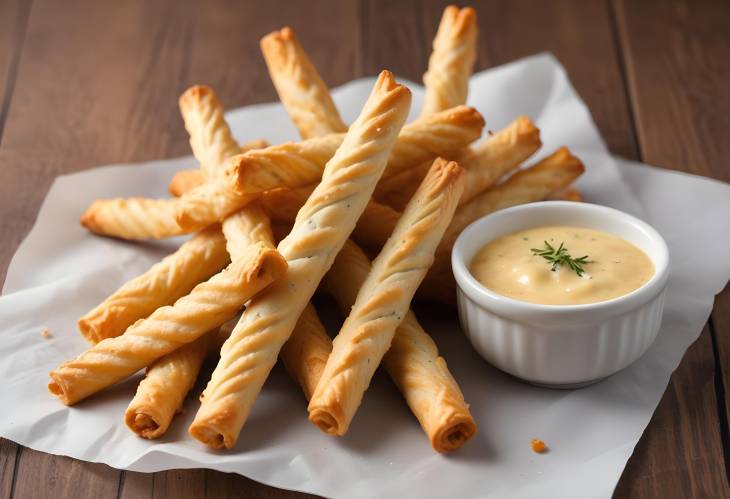 Cheese Straws Crispy, Savory Snack with Cheese and Flaky Pastry