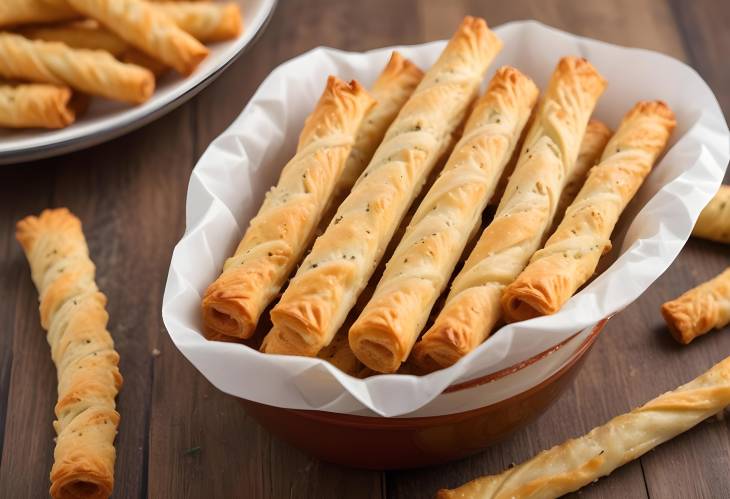 Cheese Straws Delicious Savory Pastry with Crispy Cheese and Dough