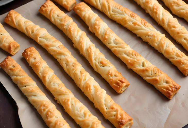 Cheese Straws Savory Pastry Snack with Crispy Cheese and Flaky Dough