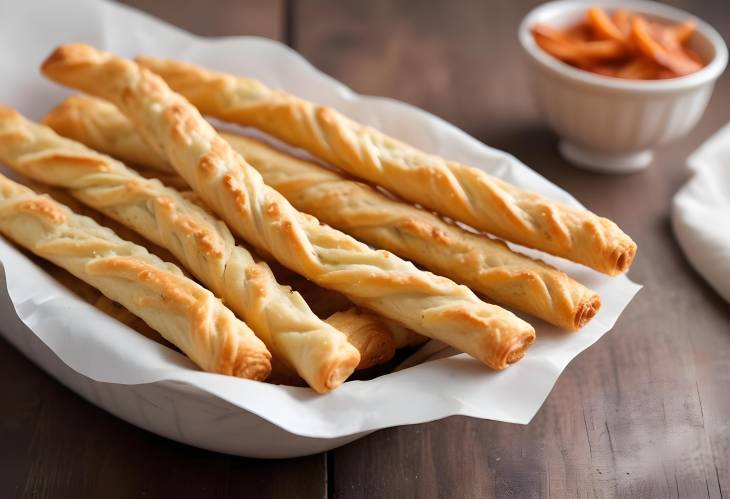 Cheese Straws Tasty, Baked Pastry with Savory Cheese and Dough