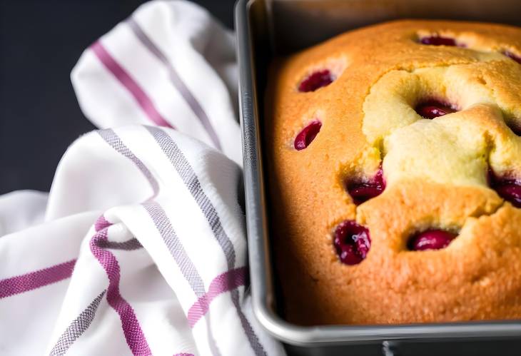 Cherry Bliss Sponge Cake Fresh from the Oven