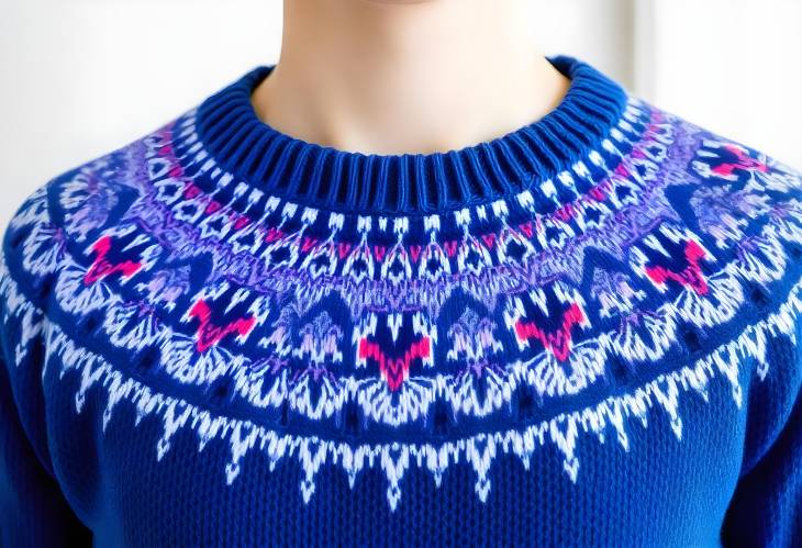 Chic Blue Sweater with a Unique Pattern for Every Occasion