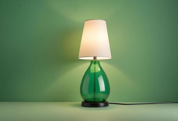 Chic Electric Lamp with a Bold Green Background, Ideal for Stylish and Modern Room Design