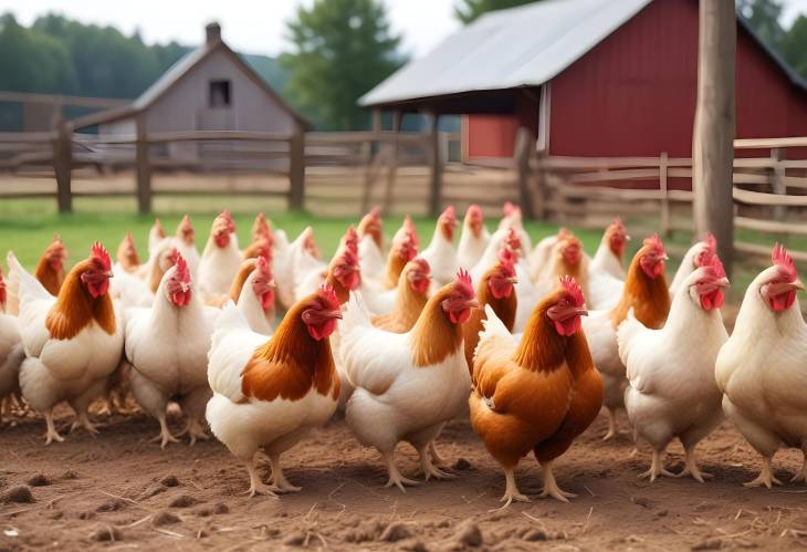 Chickens on Traditional Free Range Poultry Farm