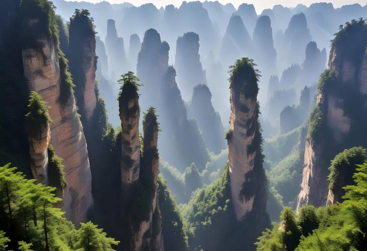 Chinas Zhangjiajie Marvel at the Natural Mountain Scenery and Towering Rock Formations