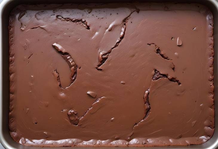 Chocolate Brownie Mixture in a Baking Tray A Rich and Sweet Treat in the Making