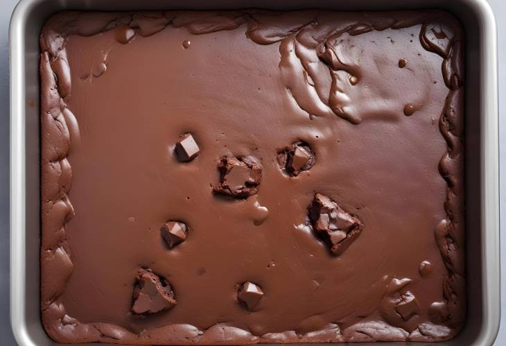 Chocolate Brownie Mixture in a Baking Tray Ready to Bake and Indulge