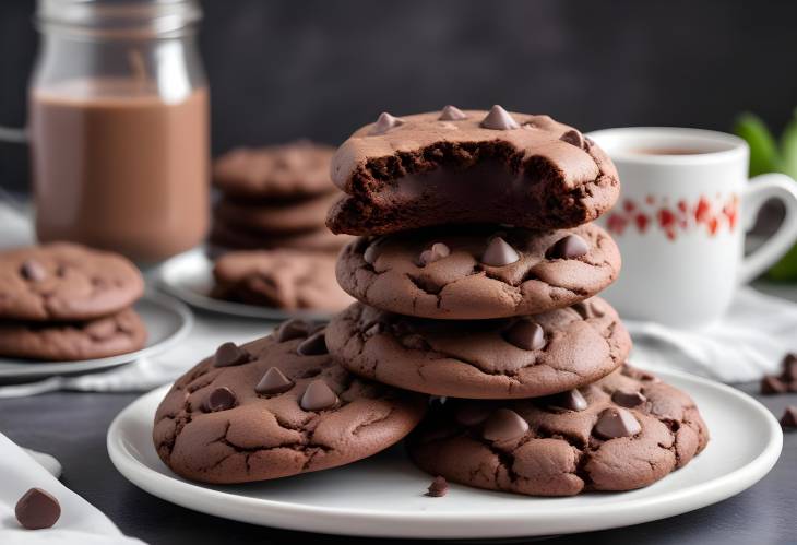 Chocolate Chip Heaven Mexican Hot Chocolate Cookies Stacked with Extra Melting Chips