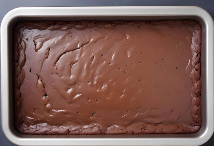 Chocolatey Brownie Batter in a Baking Tray Prepped and Ready to Bake