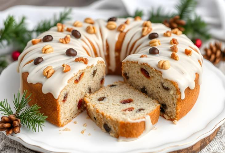 Christmas Eve Poppy Seed Cake A Traditional Polish Dessert with Icing and Walnuts