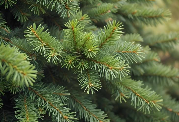 Christmas Tree Branches in Green with Natural Background and Rustic Feel