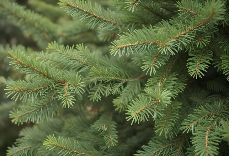 Christmas Tree Branches in Green with Natural Rustic Background