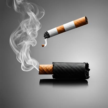 Cigarette Smoke Drifting Against Black Background