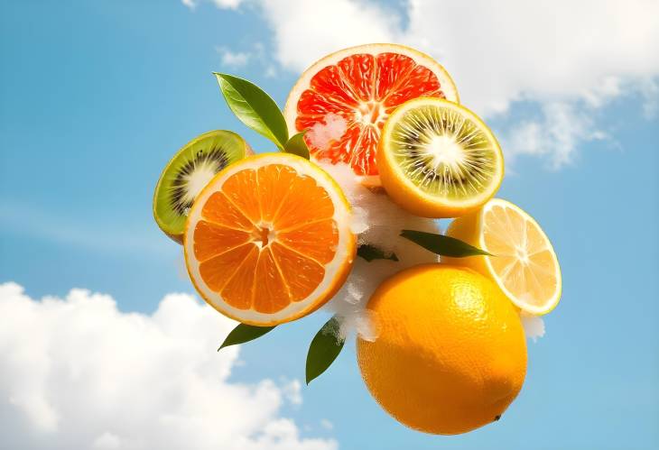 Citrus Fruit Surreal Floating Concept