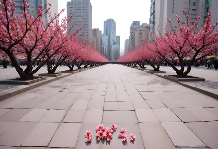 City Square Harmony Plum Blossoms and Urban Design in Perfect Balance