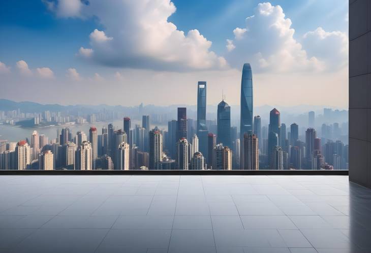 Cityscape of Chongqing A Modern Skyline Under a Cloudy Sky