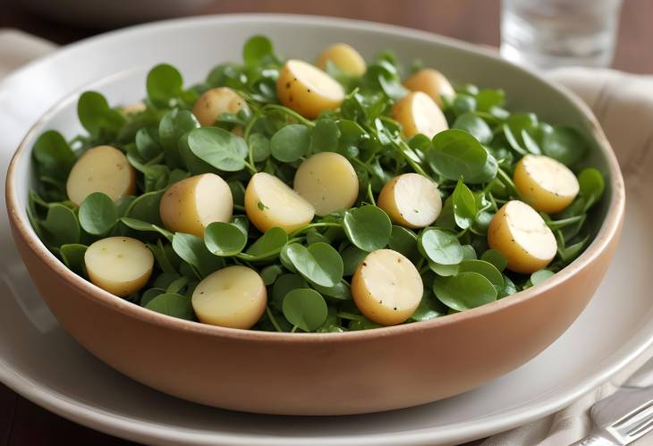 Classic and Flavorful Potato Salad with Watercress and Light Vinaigrette