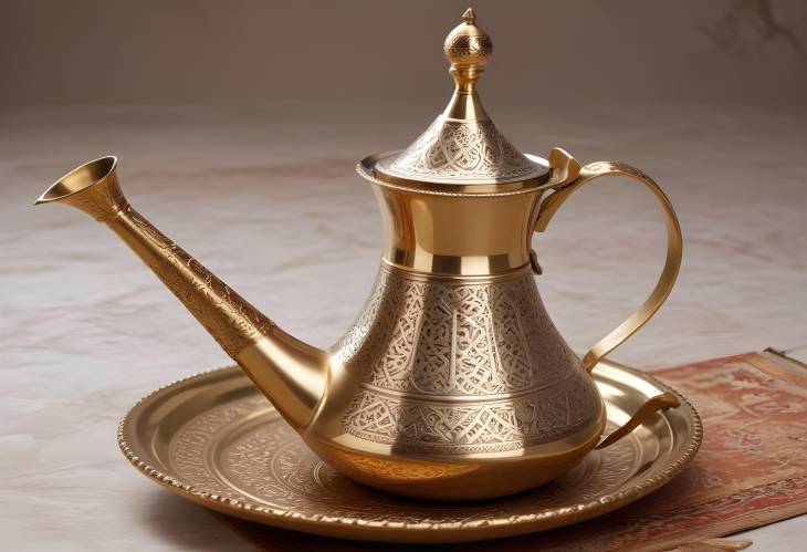 Classic Arabic Dallah with Long Spout for Traditional Coffee Making