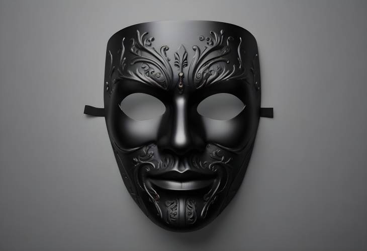 Classic Black Mask Isolated on Plain White Background, Perfect for Events