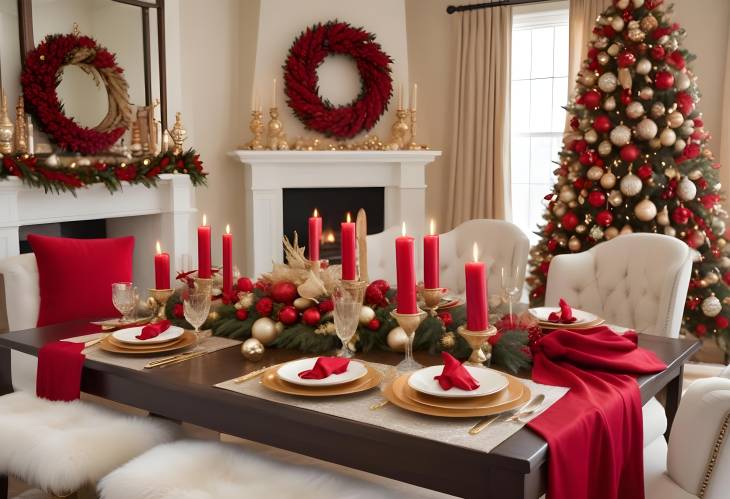 Classic Christmas Elegance Gold and Red Decor for the Holidays