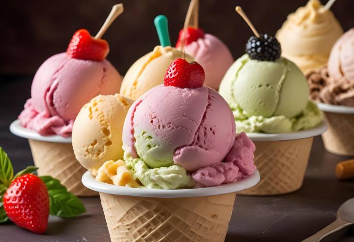 Classic Gelato Italian Style Ice Cream with Dense Texture and Rich Flavor from Premium Ingredients