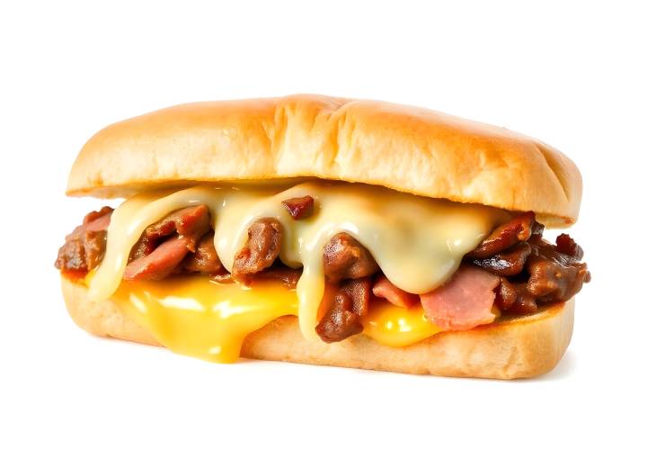 Classic Philly Cheesesteak Sandwich with Melted Cheese