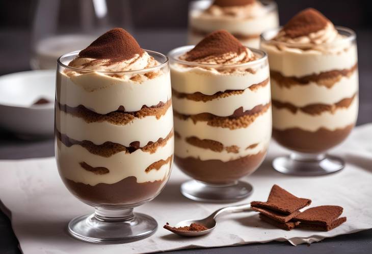 Classic Tiramisu Dessert with Coffee and Mascarpone Cream