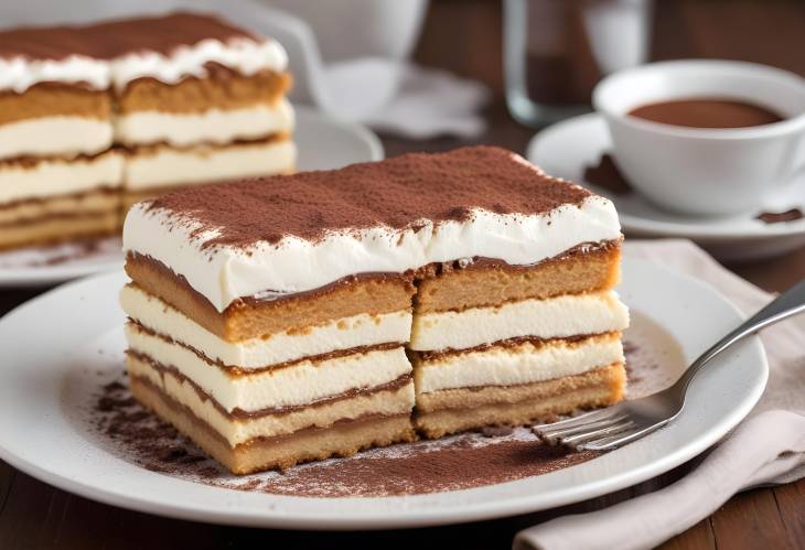 Classic Tiramisu with Espresso Soaked Ladyfingers and Mascarpone