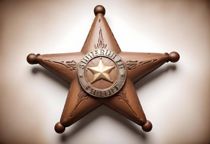 Classic Western Sheriff Star Isolated on White Background