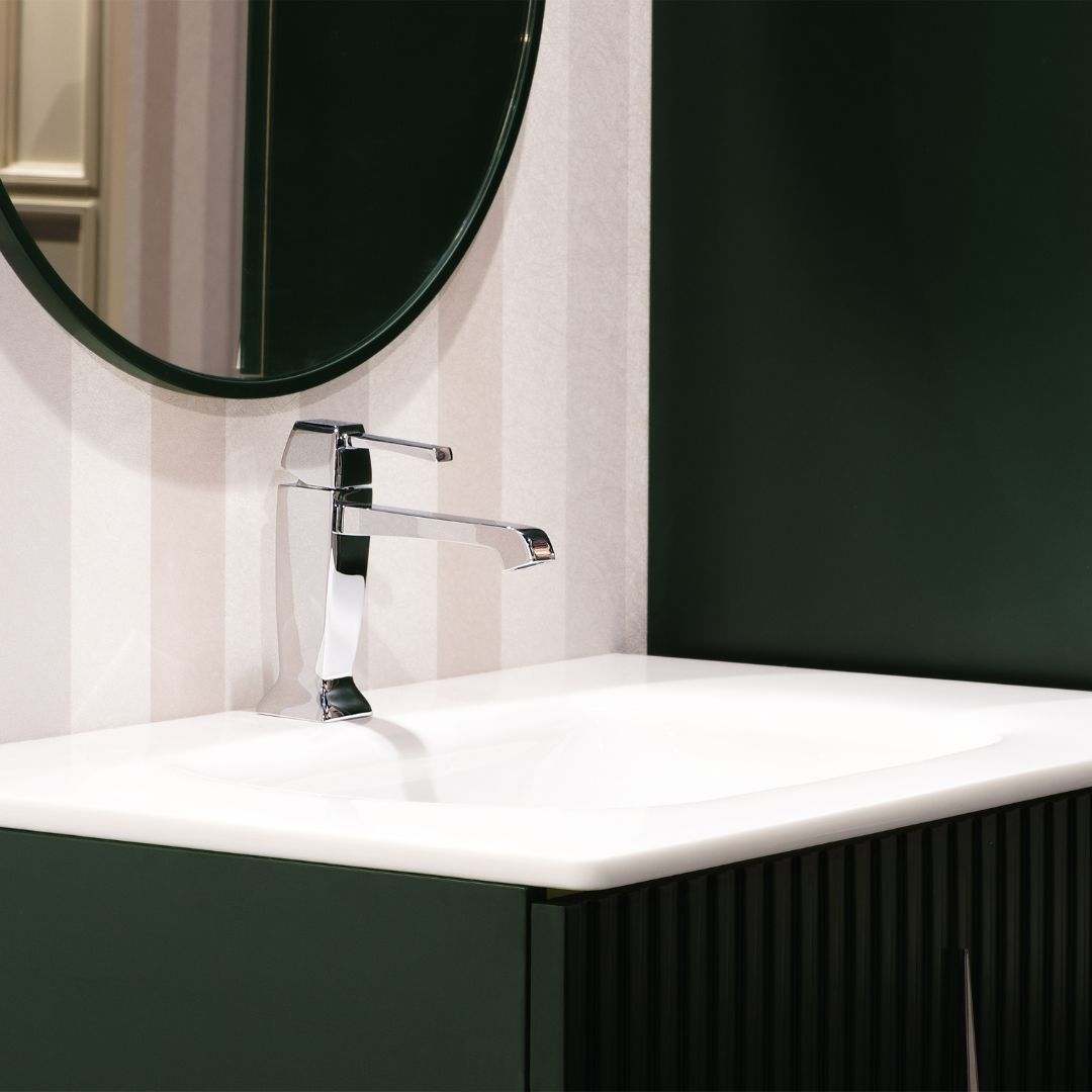 Clean Bathroom Sink and Faucet with Sanitary Design