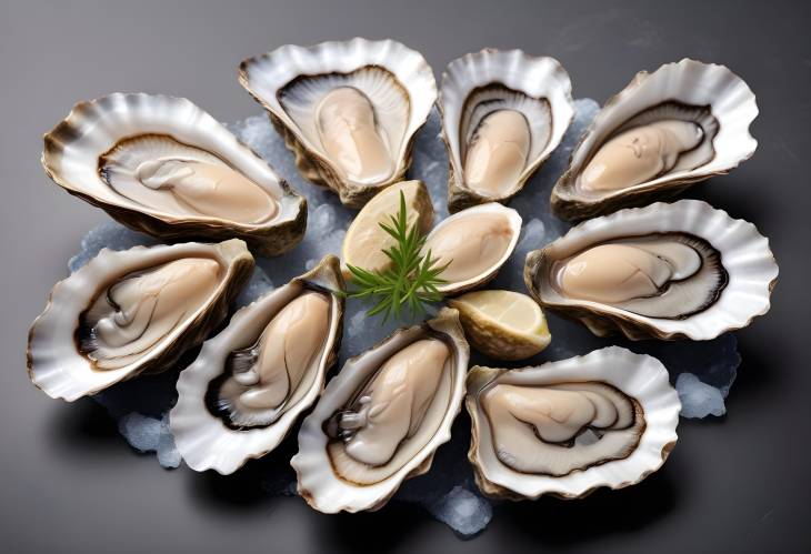 Clean Oysters Isolated on White Perfect for Elegant Seafood Dishes