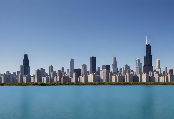 Clear Blue Skies and the Majestic Chicago Skyline A Perfect Urban Portrait