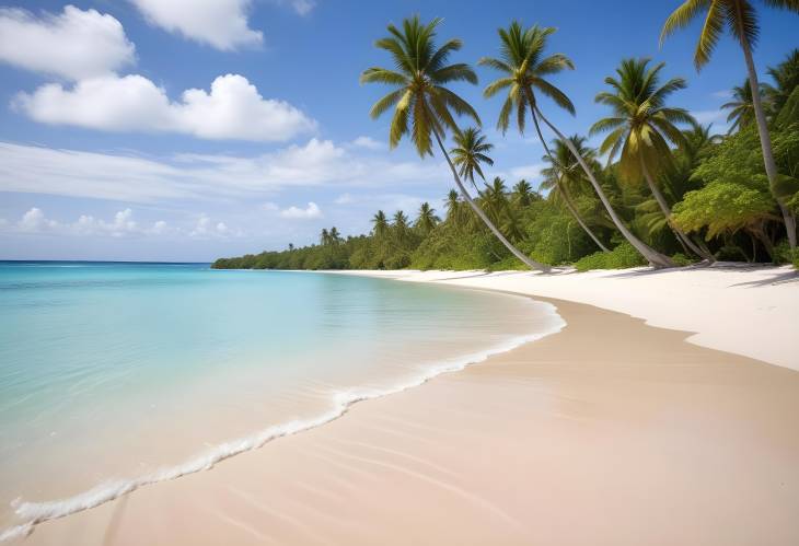 Clear Ocean Water and White Sand on a Tropical Beach