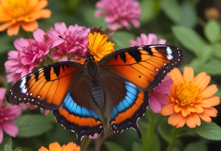 Close Up of a Butterfly on a Bright Flower Showcasing Delicate Wings and Vibrant Colors