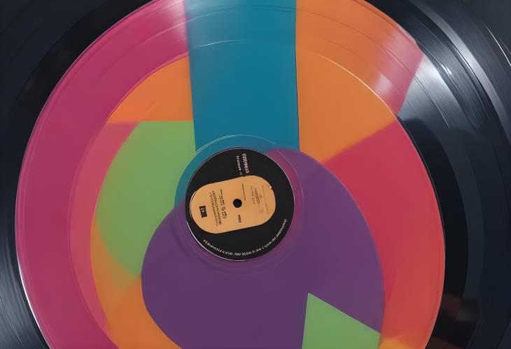 Close Up of a Colorful Vinyl Record Captivating the Senses