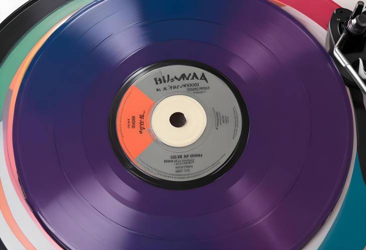 Close Up of a Colorful Vinyl Record The Art of Sound