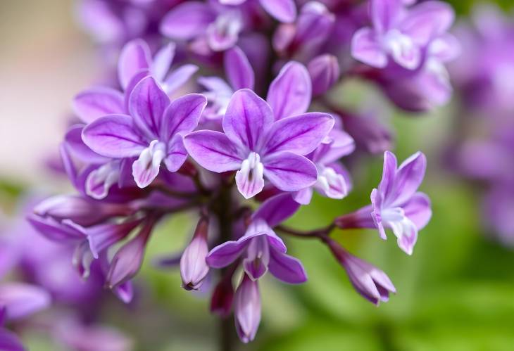 Close Up of Spring Lilac Violet Flowers Vibrant Macro Photography