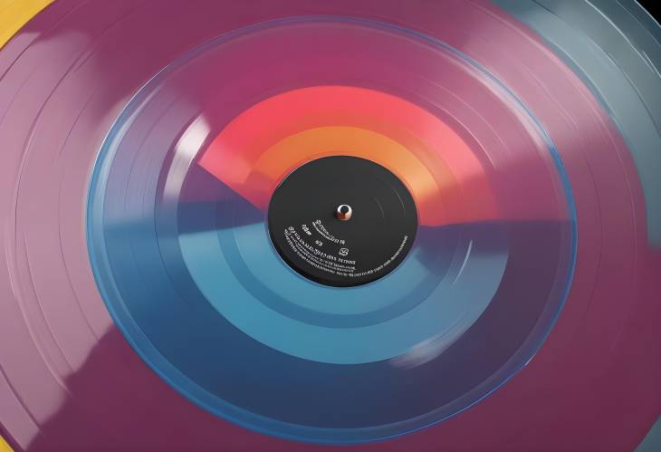 Close Up Shot of a Colorful Vinyl Record Music in Focus