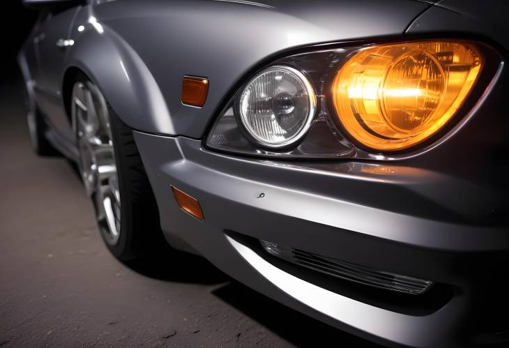 CloseUp of Car Headlight Design  Modern Features and Detailed Exterior Lighting