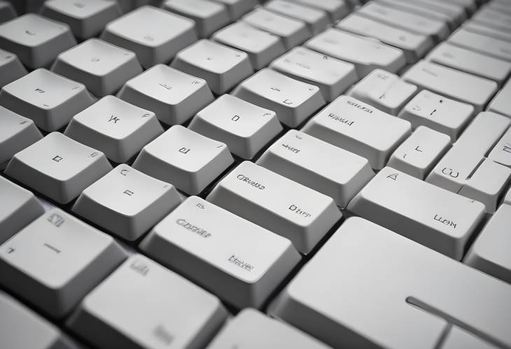 Closeup of Computer Keyboard  Focus on Keys and Typing Surface Details