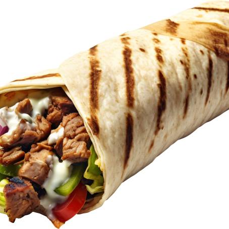 CloseUp of Flavorful Meat Shawarma Middle Eastern Street Delight