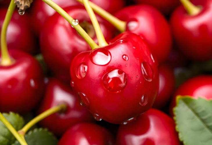 CloseUp of Fresh Red Cherries Natures Candy