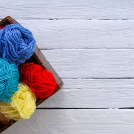 Closeup of Hank Wool Threads on White Background Soft and Premium Yarn for Crafting and Knitting